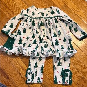 Sweethoney Festive Tree Print Kids Pajamas